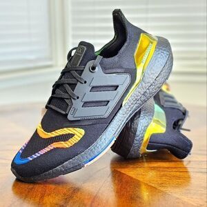 Adidas Ultraboost 22 'Al Rihla' Linear Energy Black 12 Gold Running Shoes HQ0965